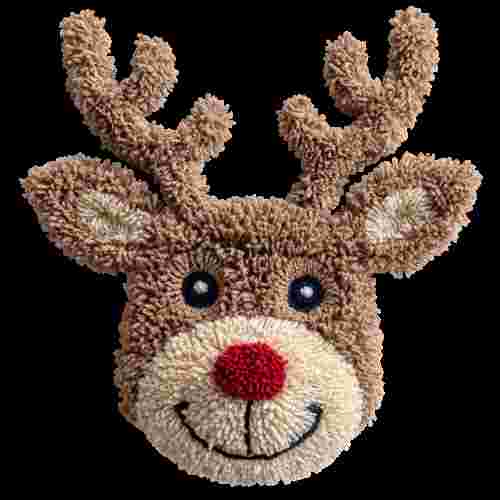 Faux Crochet Fuzz Reindeer