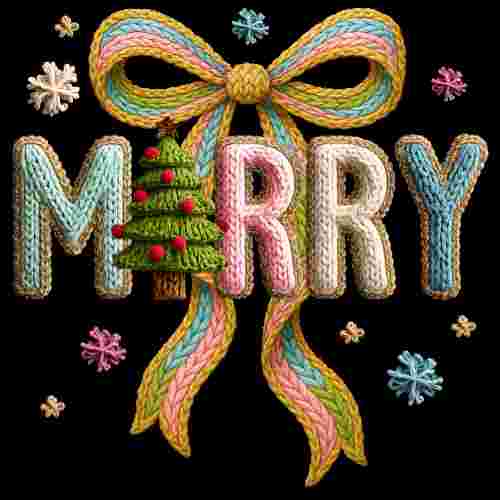 Faux Crochet Bow Merry