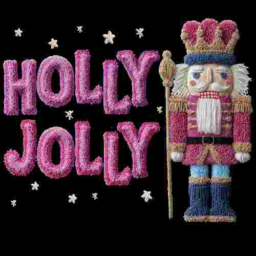 Faux Crochet Holly Jolly Nutcracker