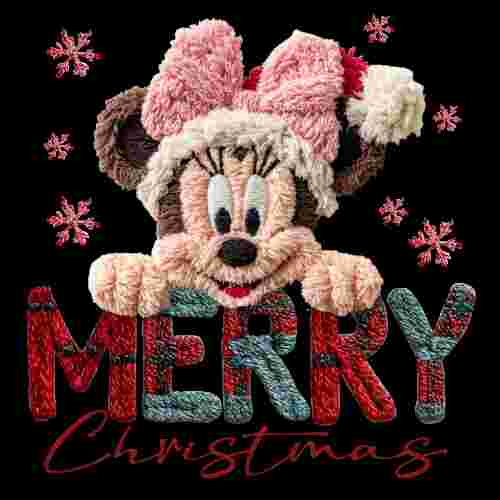 Faux Crochet Merry Christmas Minnie