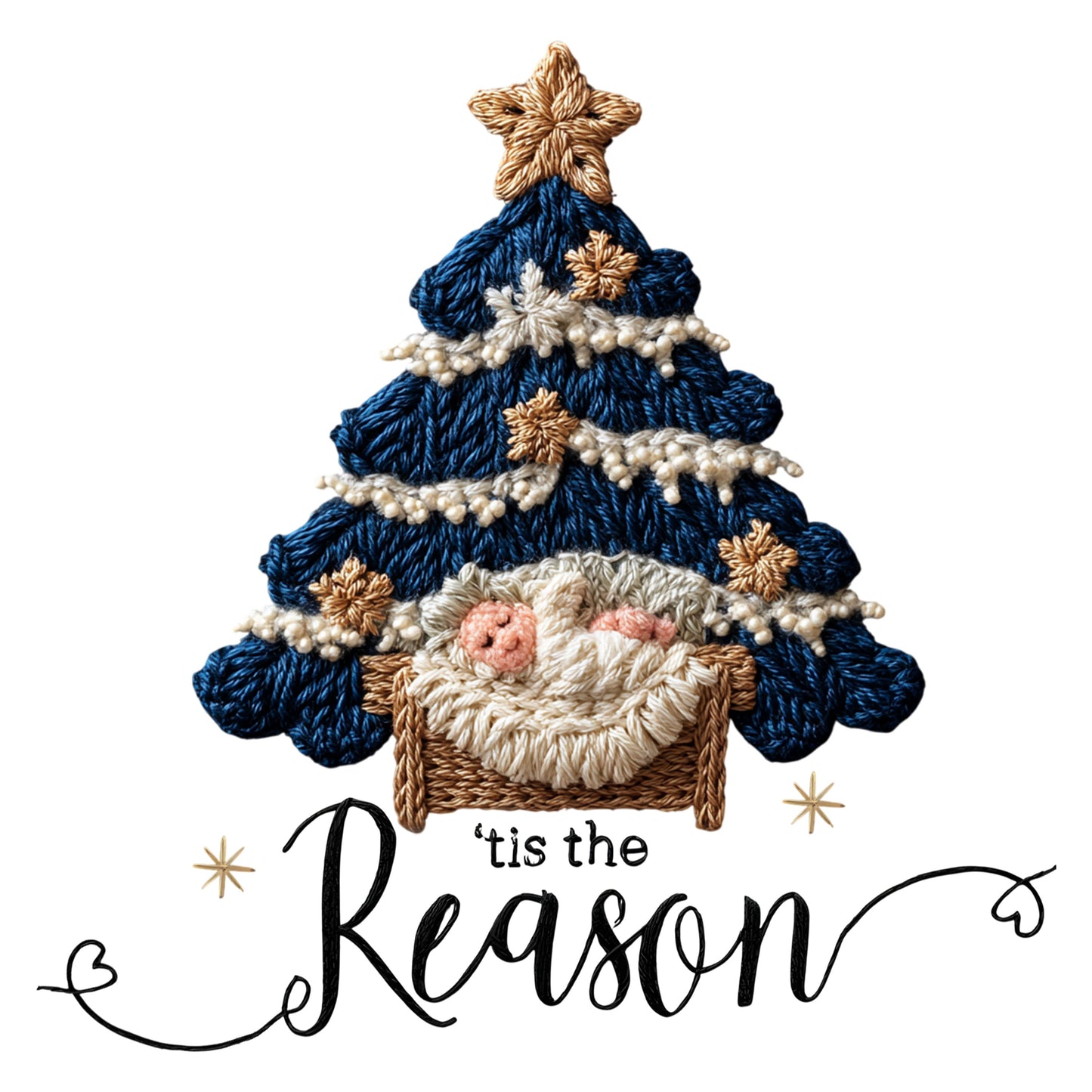 Faux Crochet Tis The Reason Blue Tree