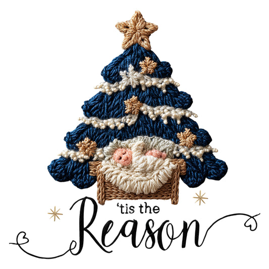 Faux Crochet Tis The Reason Blue Tree