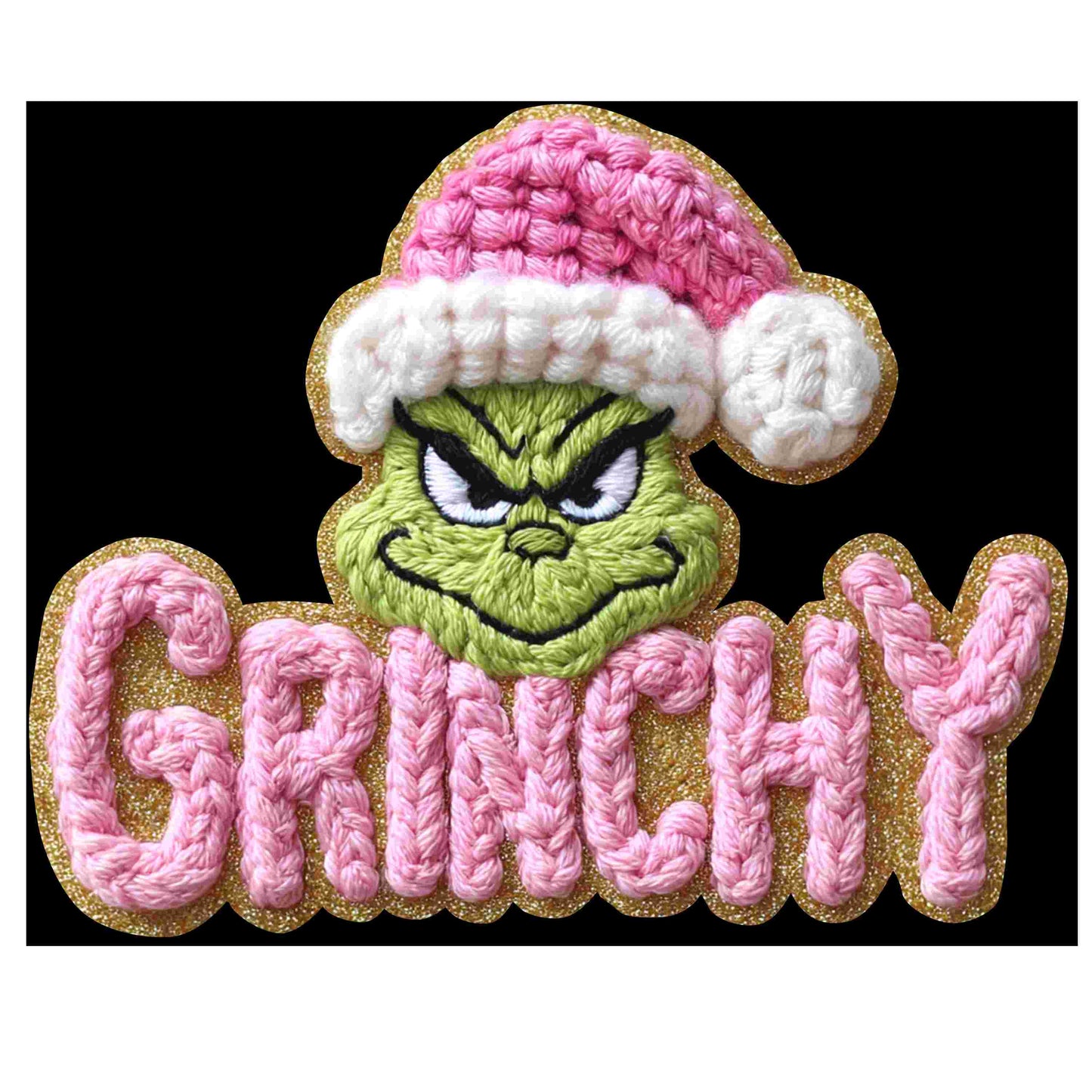 Faux Crochet Grinch Pink