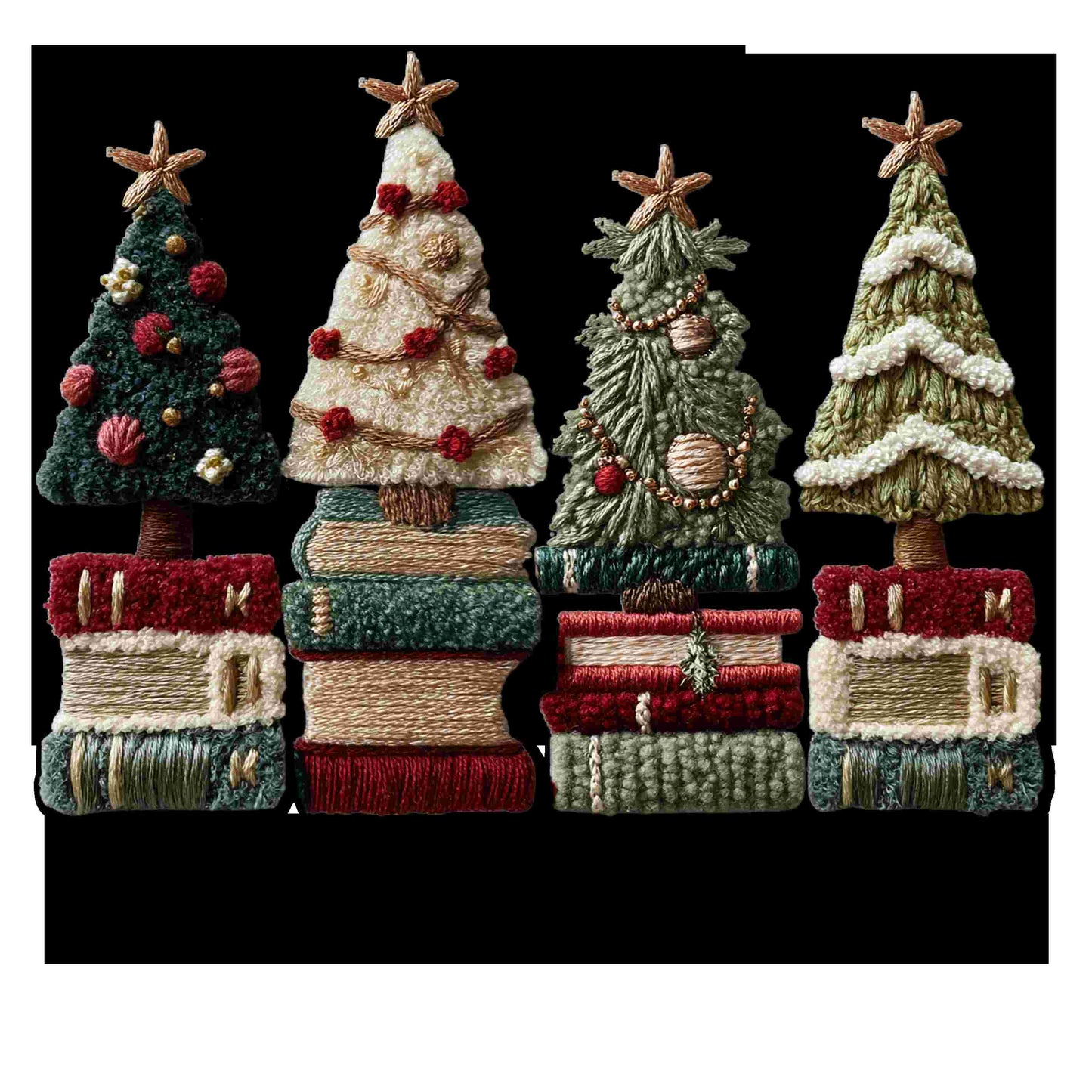 Faux Crochet Trees and Books