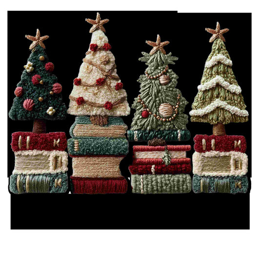 Faux Crochet Trees and Books