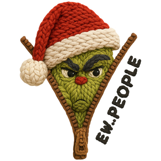 Faux Crochet Zipper Grinch