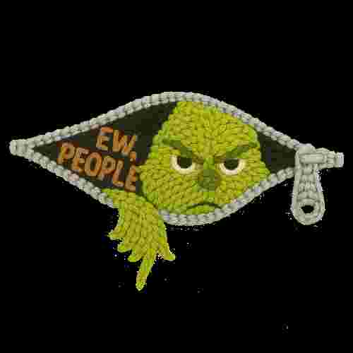 Faux Crochet Ew People Zipper Grinch (Copy)