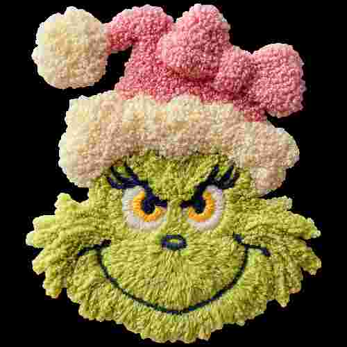 Faux Crochet Girl Grinch Pink