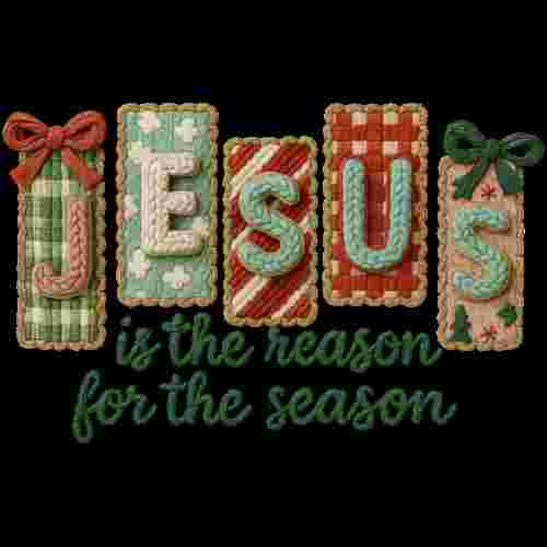 Faux Crochet Jesus Reason for Season Blocks