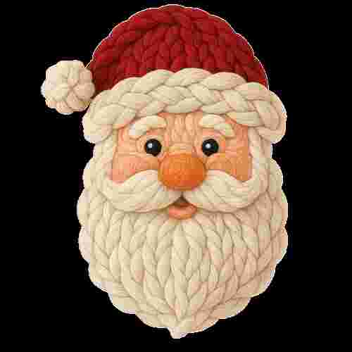 Faux Crochet Cute Santa Face
