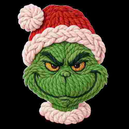 Faux Crochet Grinch Red Pink Santa Hat