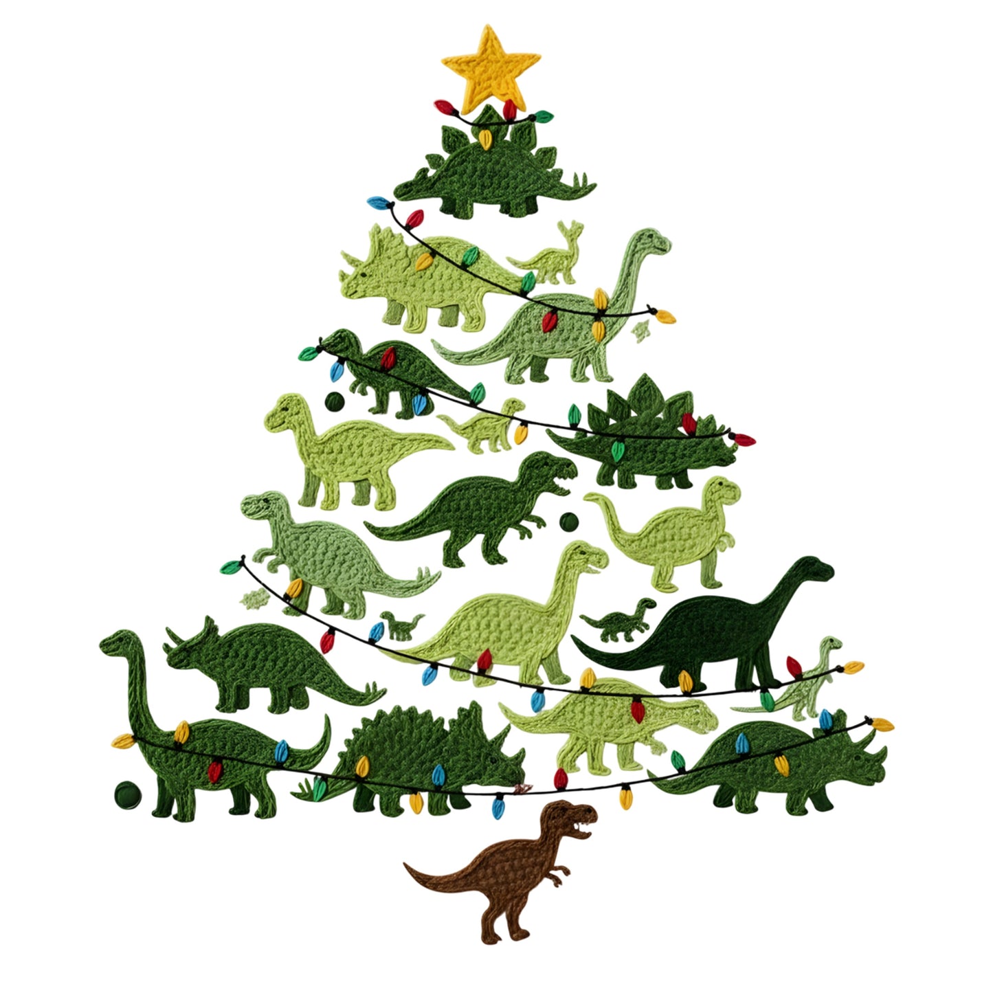 Faux Crochet Dino Tree