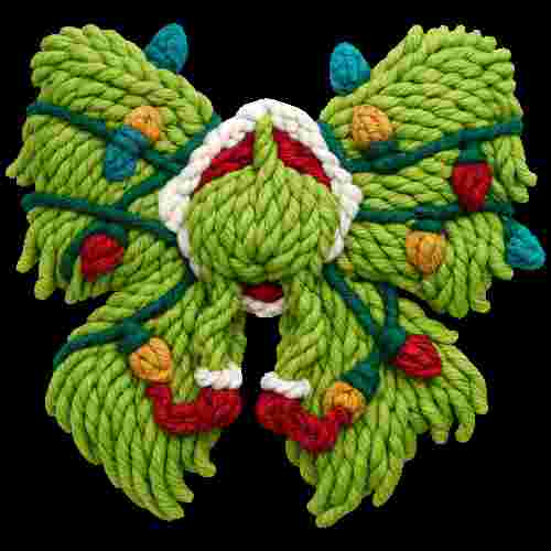 Faux Crochet Grinch Backside Bow