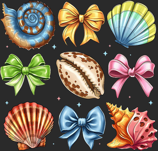 Bright Seashell And Bows