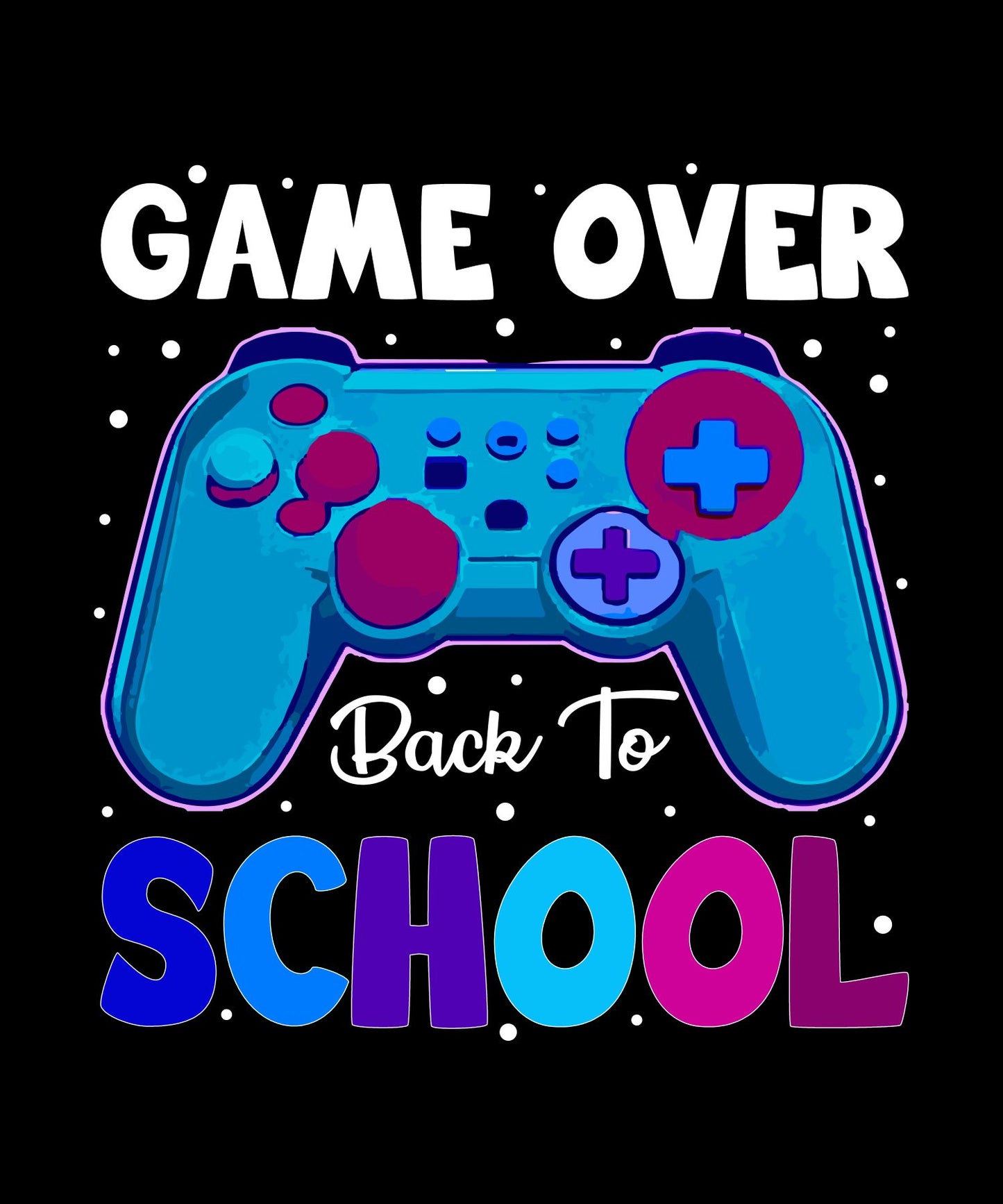 Game Over Back to School Blue