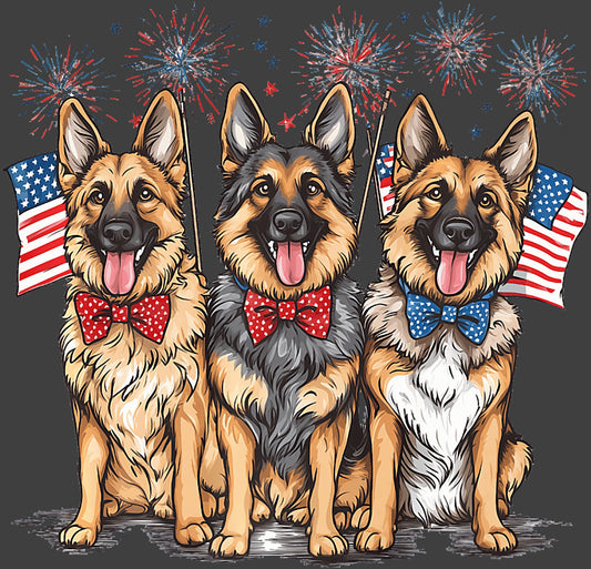 German Shepherd 4th of July