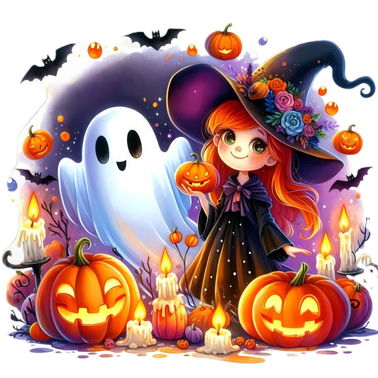 Girl Witch with Ghost