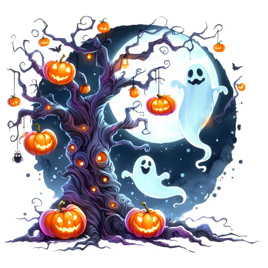 Halloween Tree with Ghost