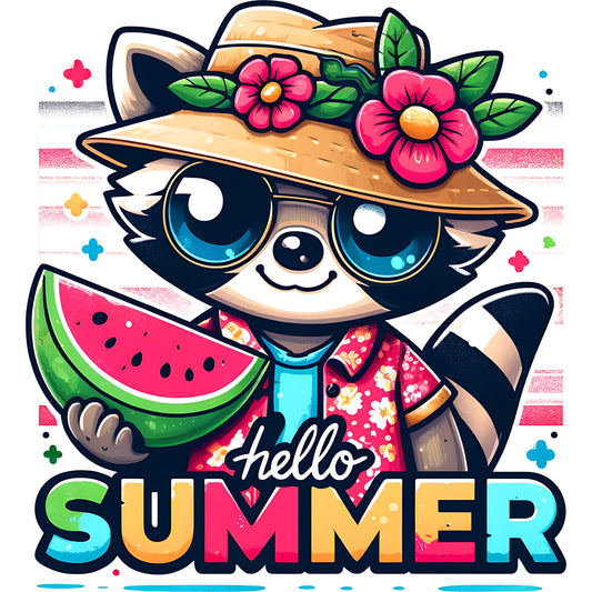 Raccoon Hello Summer