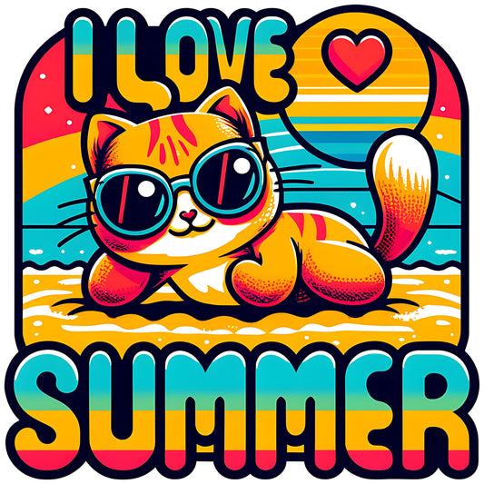 I Love Summer Cat