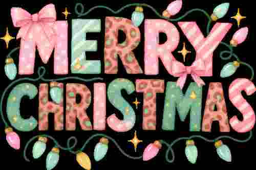 Merry Christmas Pink Green Leopard
