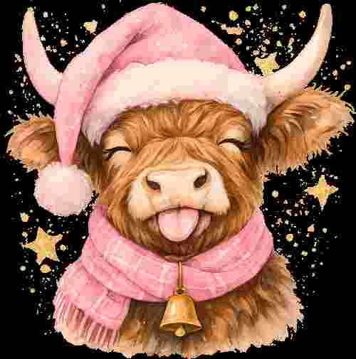 Highland Cow with Tongue Out
