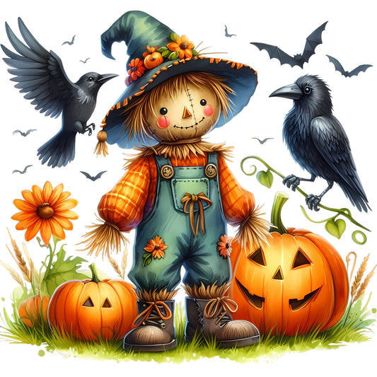 Scarecrow and Pumpkins