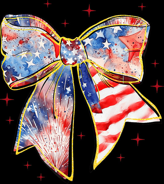 Watercolor Flag Bow