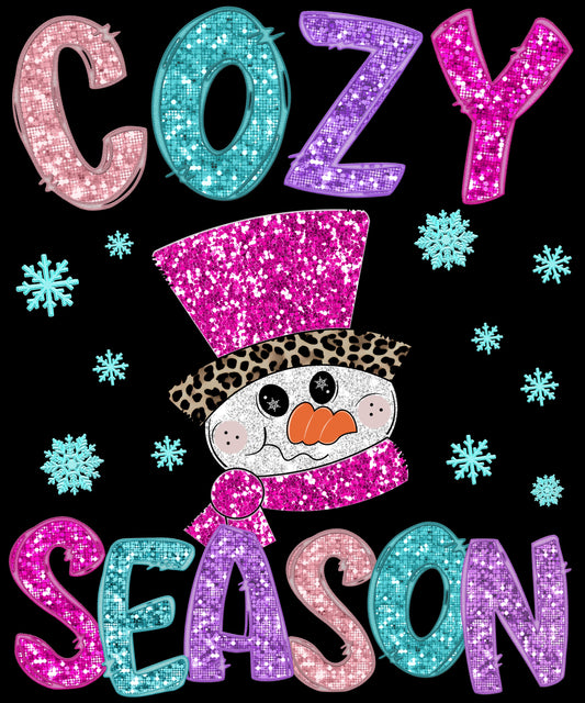 Cozy Season Snowman Leopard scarf