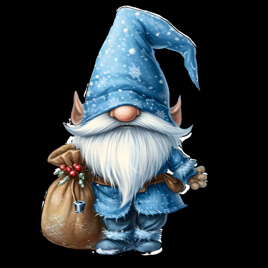 Blue Gnome with sack