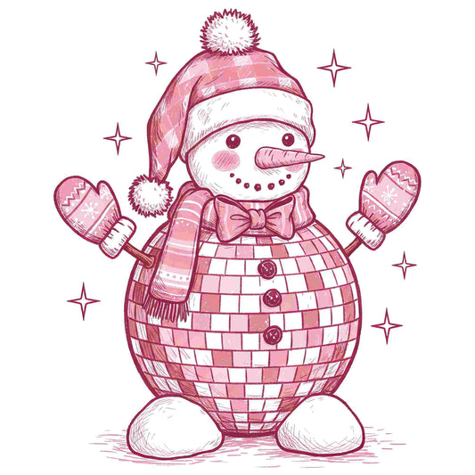 Pink Disco Snowman