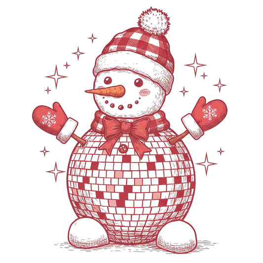 Red Disco Snowman