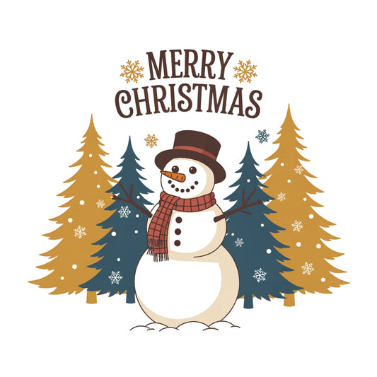 Merry Christmas Snowman Yellow/Blue