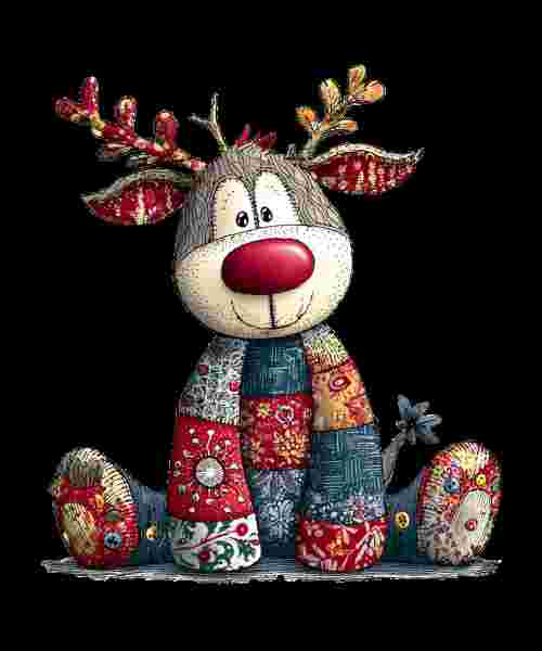 Quilt Moose Red Nose 3 - DMDCreations