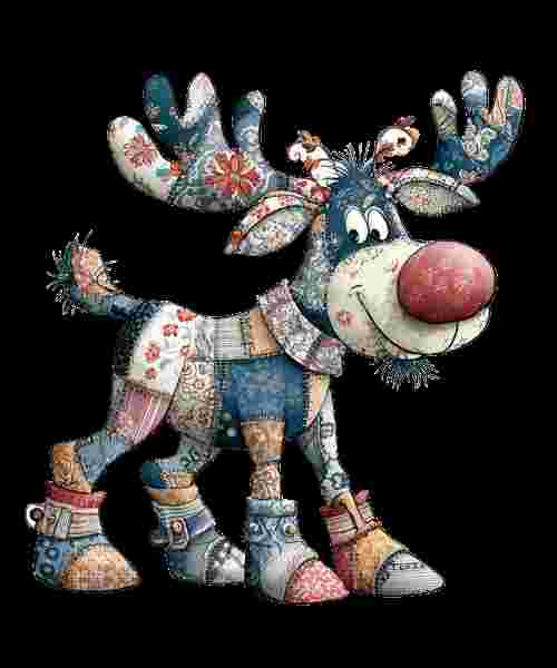 Quilt Moose Sideways 2 - DMDCreations