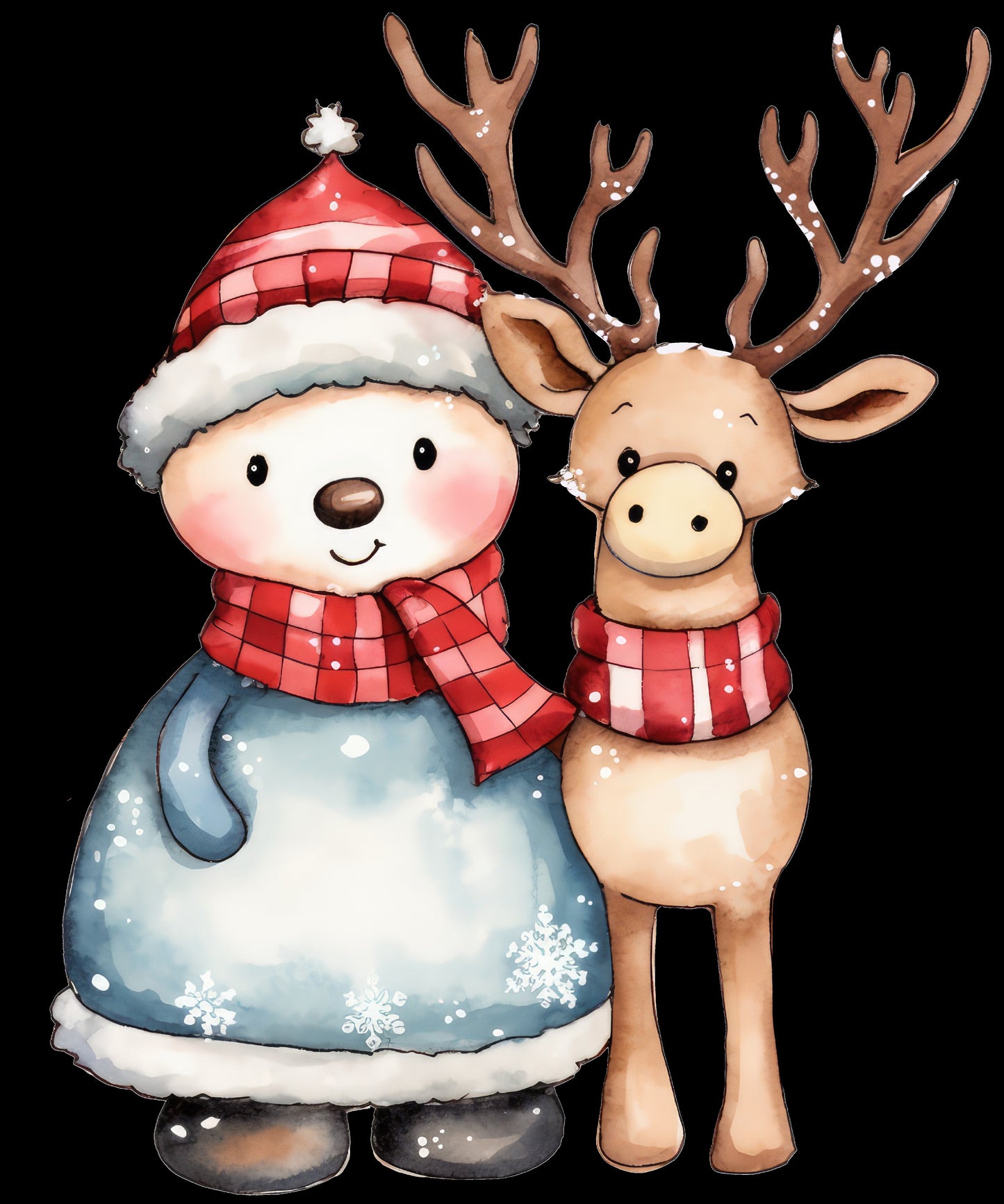 Snowman Blue Reindeer