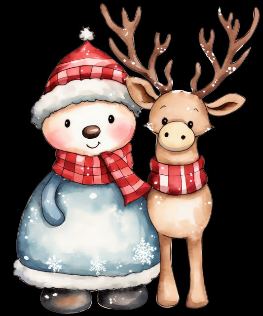 Snowman Blue Reindeer