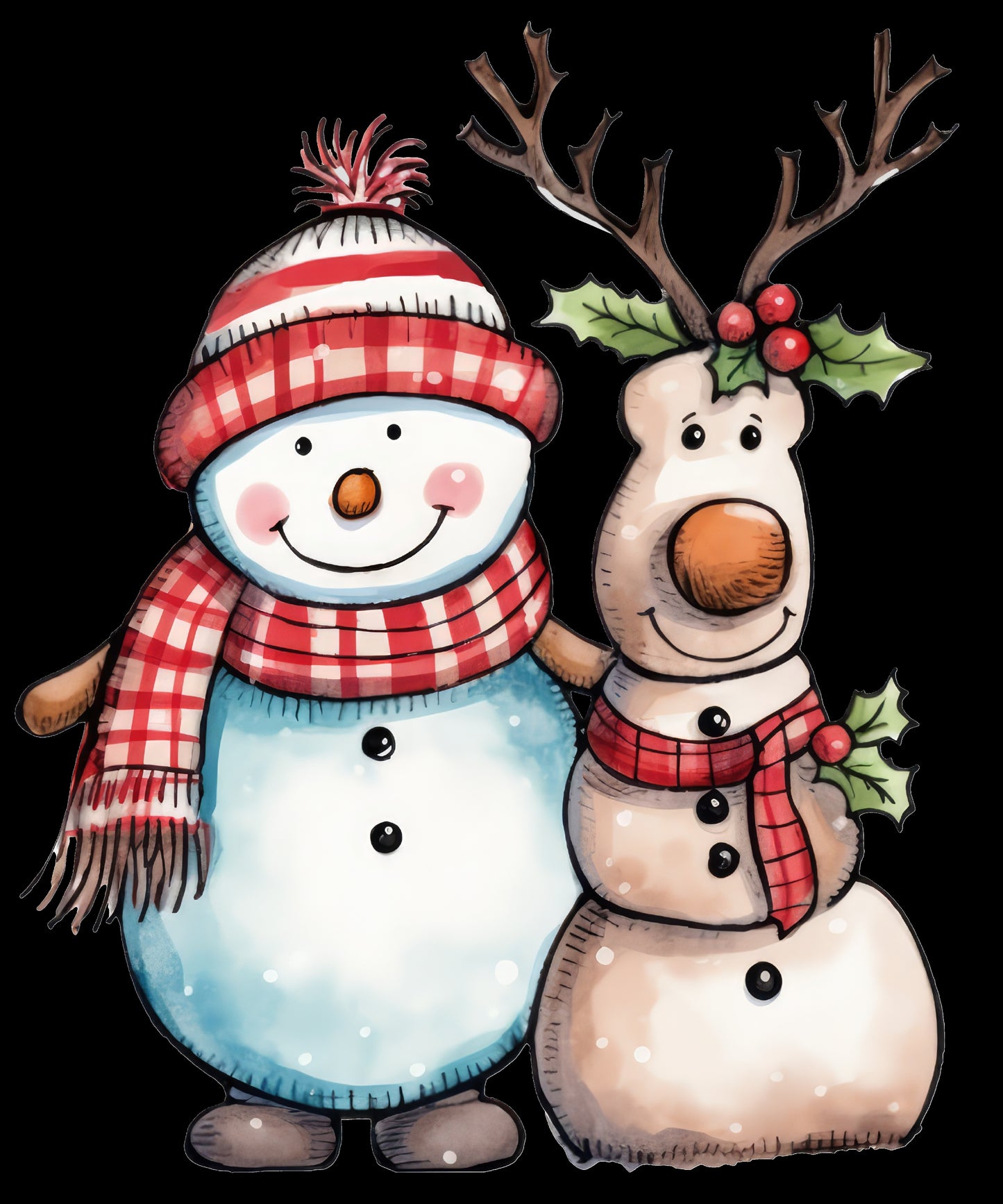Snowman and Snow Reindeer