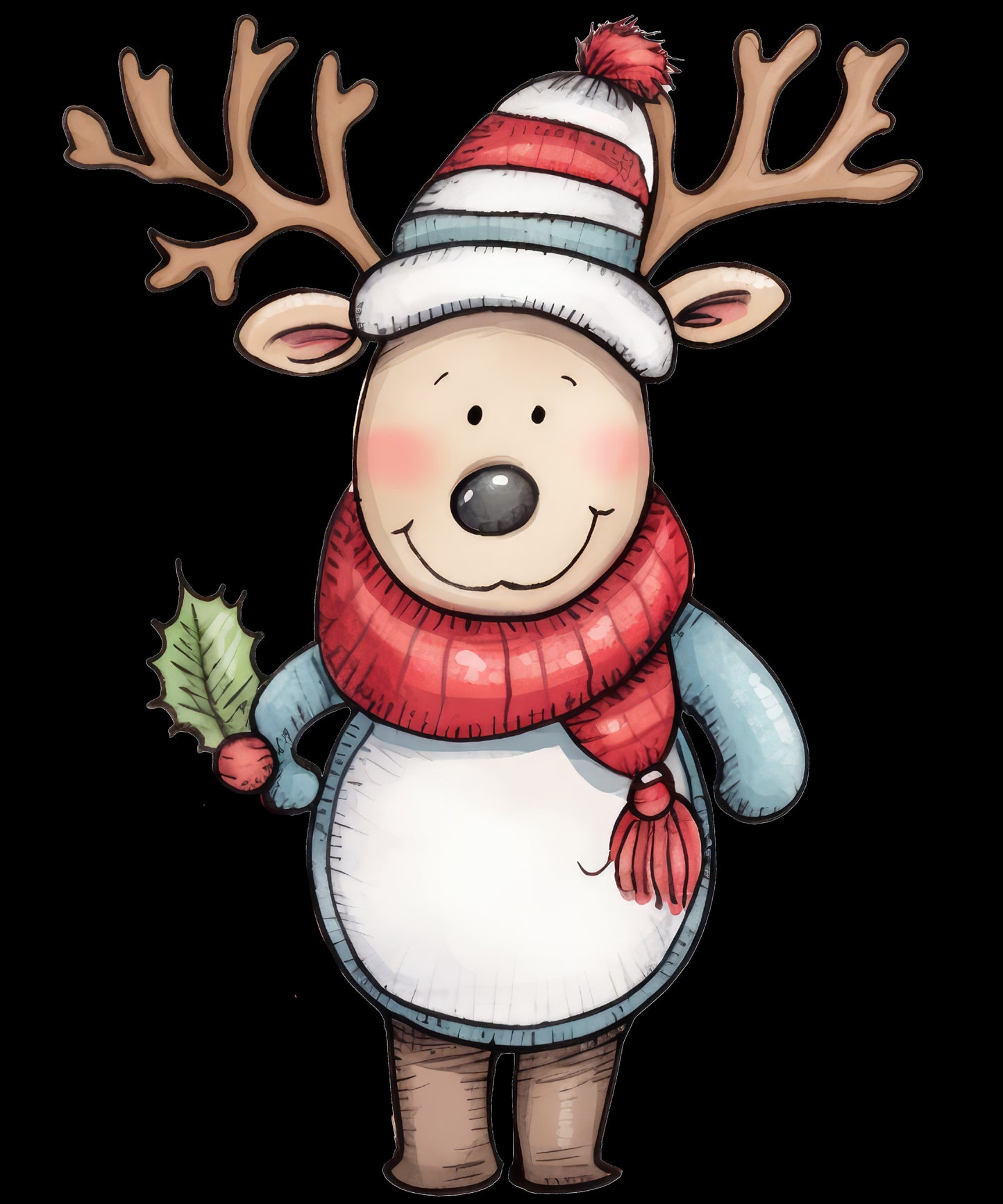 Reindeer with Holly