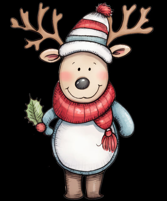 Reindeer with Holly