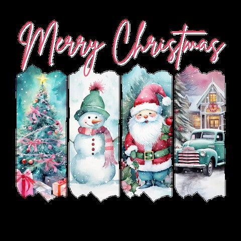 Classic 4 block Merry Christmas