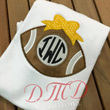 Personalized Football with bow shirt, Girl Football shirt - DMDCreations