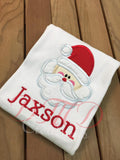 Santa Face Applique Shirt, Fuzz Santa Face Shirt - DMDCreations