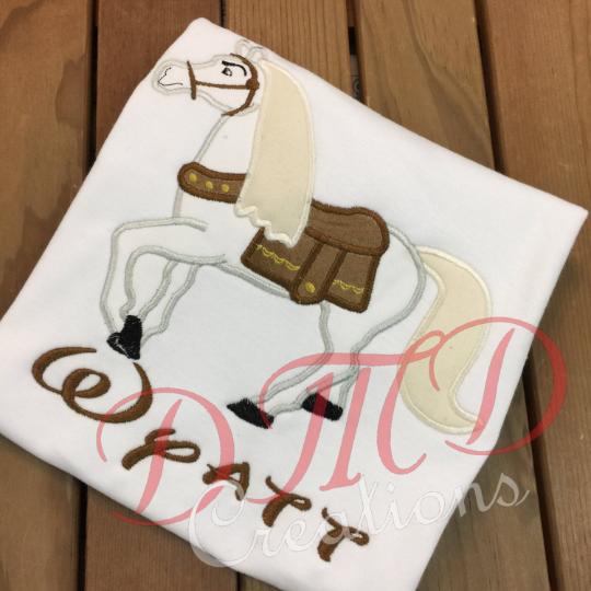 Tangled Horse Shirt, Maximus Tangled Shirt, White horse Shirt, - DMDCreations