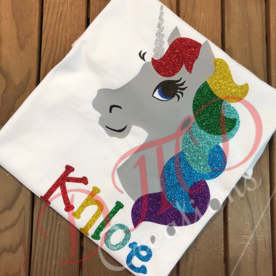 Vinyl Unicorn Shirt , Colorful Unicorn Shirt - DMDCreations