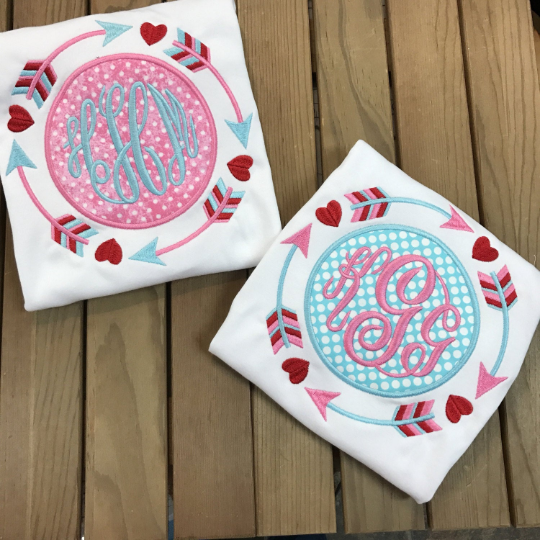 Monogram in Arrow Frame, Valentine Monogram Shirt - DMDCreations