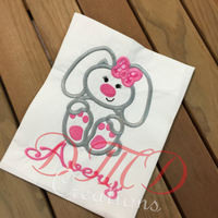 Big Foot bunny With Bow, Easter Bunny Shirt - DMDCreations