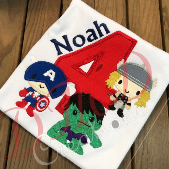 Personalized Avengers Birthday Shirts, Hulk, Captain America, Thor - DMDCreations