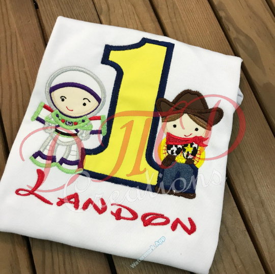 Spaceman and Cowboy Birthday Shirt, Buzz and Woody Shirts, - DMDCreations