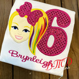 JoJo Siwa Birthday Shirt, Personalized JoJo Siwa Shirt, JoJo Siwa Applique Shirt